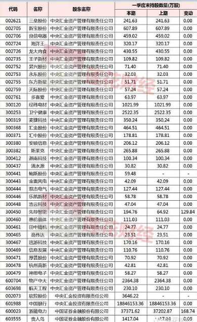 国家队成为40家公司第一大流通股东(名单)